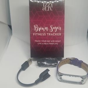 Fitness tracker with leather band